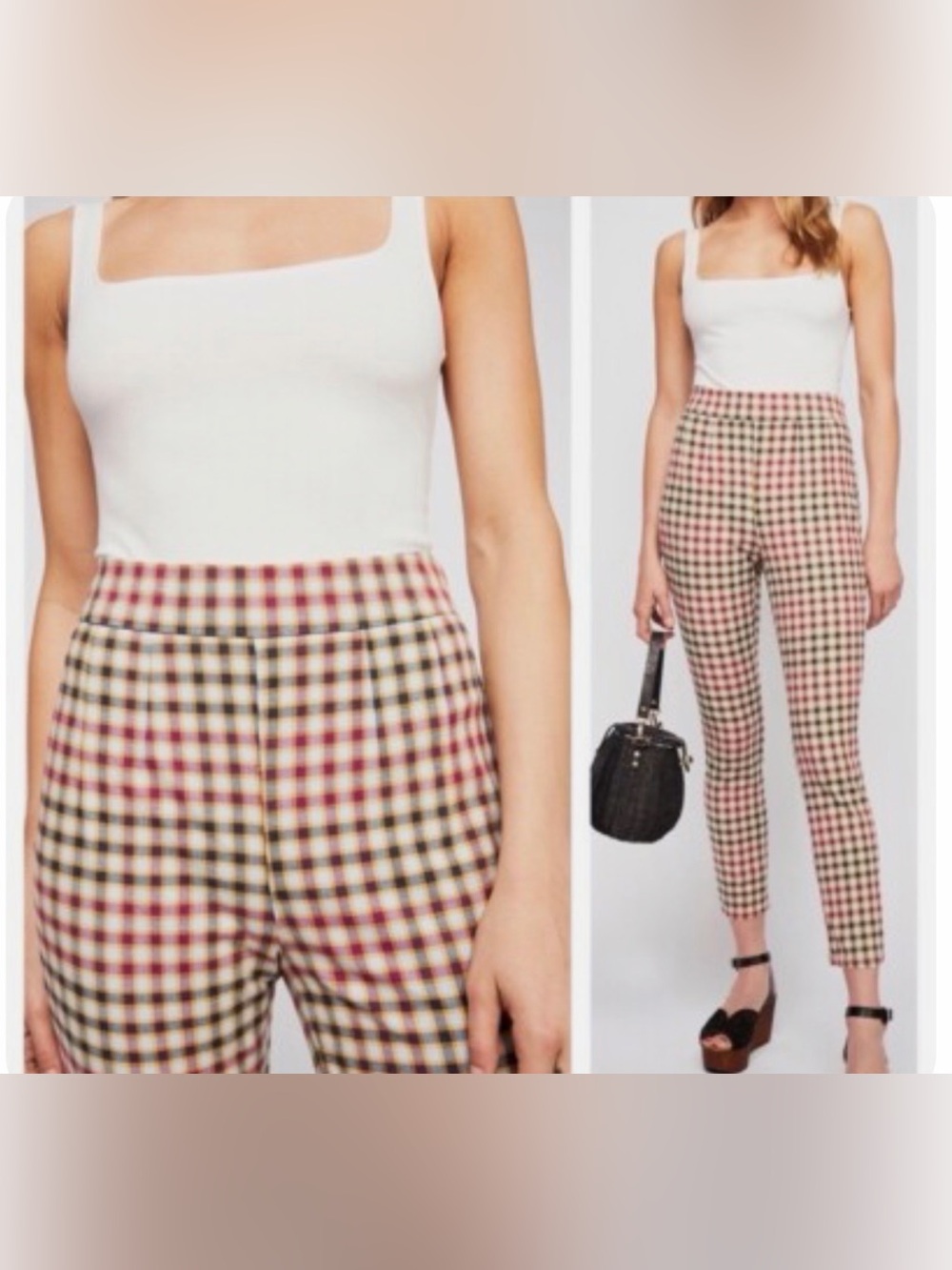 Free People plaid pants size 26